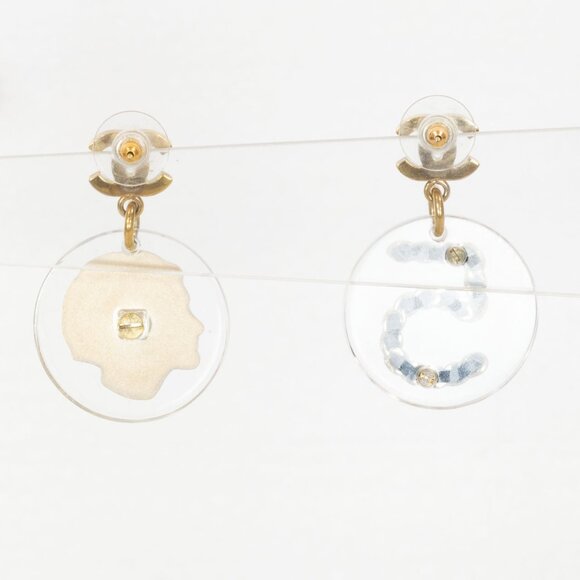 CHANEL CC LOGO- MADEMOISELLE & #5 DISC DANGELE EARRINGS 2018 COLLECTION - Picture 3 of 4